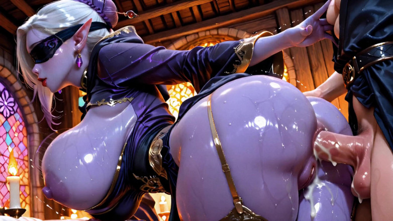 Digital Yumemi: Dark Elf Priestess Worships in the Forbidden Temple - Blindfolded Fantasy,...