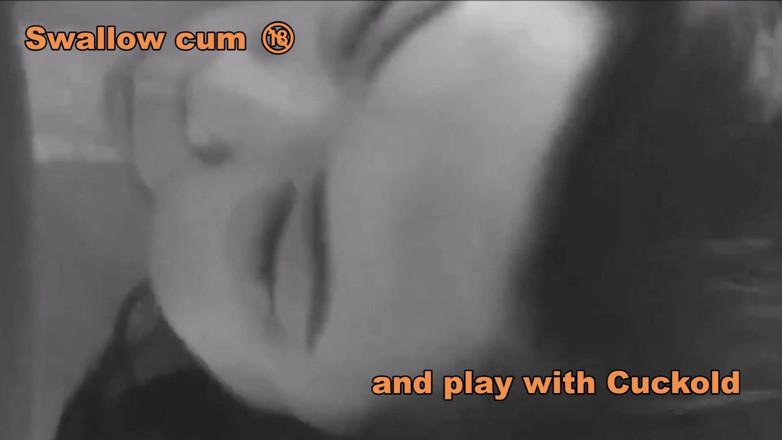 Cuckoby: Cum swallow front of cuckold