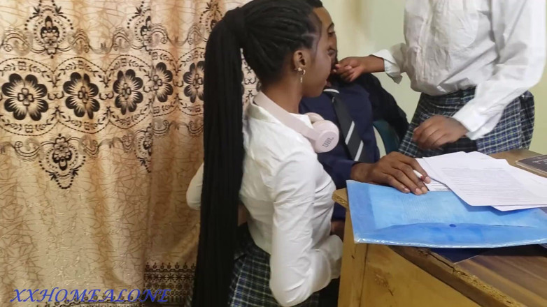 Home Alone: Naughty Students in Uniforms Offer Sex to Upgrade Their Exams...