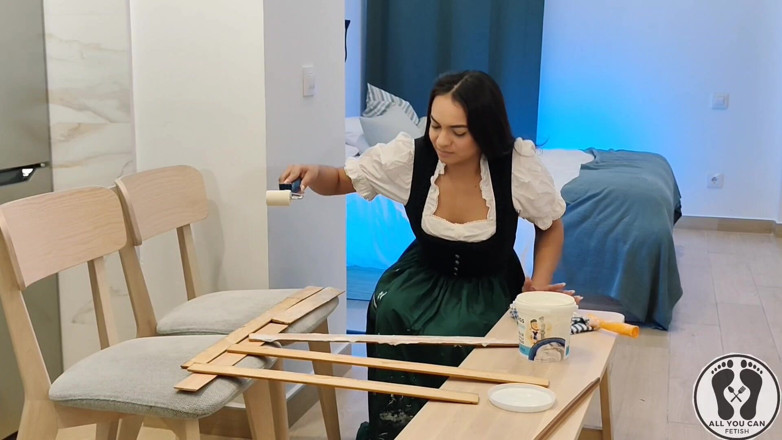 All You Can Fetish: Austrian Woman in Dirndl Getting Dirty
