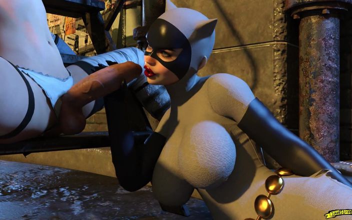 Gameslooper Sex Futanation: Follando en Gotham City - animación
