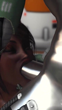 Sex on the exoplanet! Sci-fi android fucks hard a hot black girl in the base camp