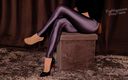 Shiny teens: 691 glanzende grijze Leohex legging