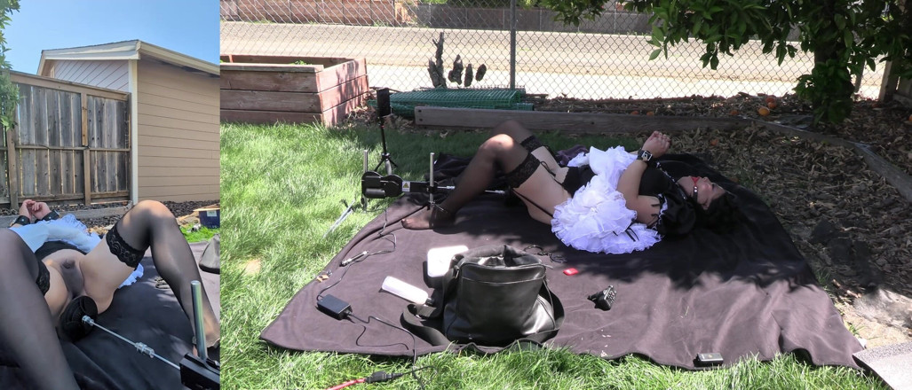 Sissy Candy: Сіссі покоївка Кенді трахається з її машиною на відкритому повітрі - частина 2