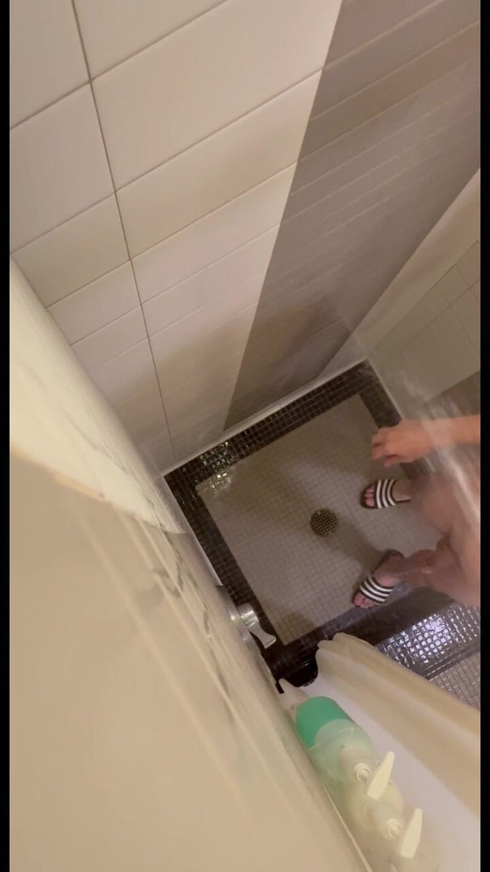 Chase Dixon Butz: Showing off in the Gym Showers