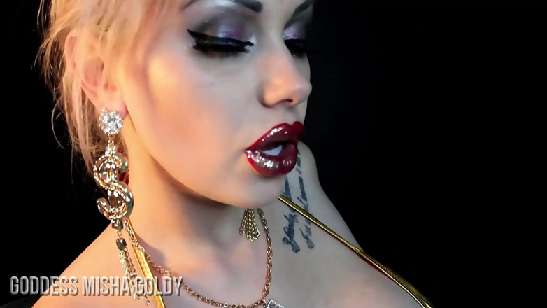 Goddess Misha Goldy: Lippen-suchttraining! Werde total gehirnwäsche! Goon &amp; wichsen 2