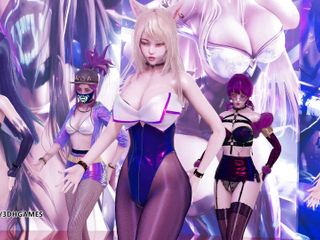 3D-Hentai Games: Dalshabet - Joker Ahri Akali Kaisa Evelynn Seraphine strip-tease kda sexy...