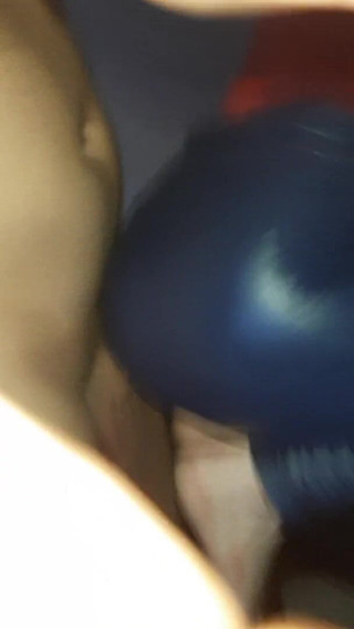 Shiny leather assfuck: Shiny ass fucked in blue latex pants