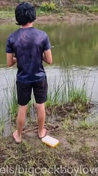 Fucked Sissy Femboy in the Bushes in Public! Hot Cruise Fuck Fisherman and Stepdaddy on Fishing
