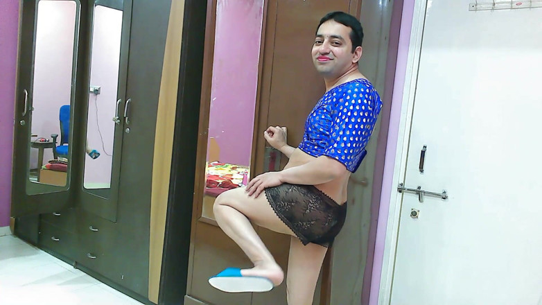 Cute & Nude Crossdresser: Sweet sissy crossdresser femboy Sweet Lollipop in a top and...