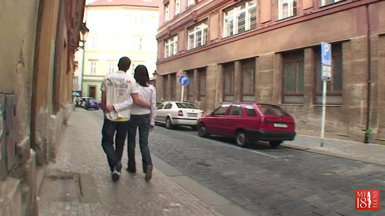 My 18 Teens: Молодой парень жестко трахает русскую студентку со спермой на ее сиськах
