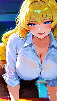 ブロンドのミルフとの夜間の追加授業 - AIアニメーション