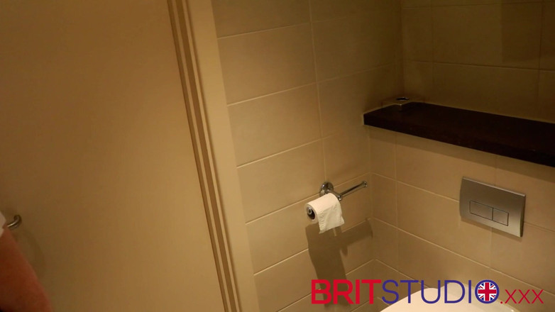 Brit Studio: Student Taking A Piss on the Toilet