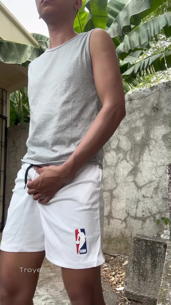 Troye_AsianPinoy: Big Asian Cock Inside the White Basketball Shorts