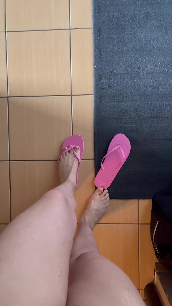 Feet: POV: Sounds of Flip-flops Walking