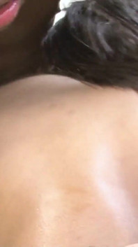 Ebony with natural tits fucks black cock in her pussy with final cumshot