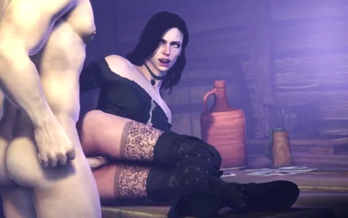 Velvixian 3D: Yennefer seksi grup seks partisi