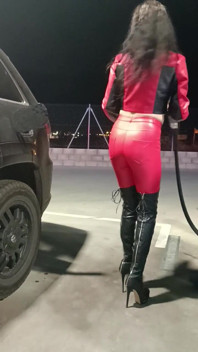 Tanken in Leder Und Boots