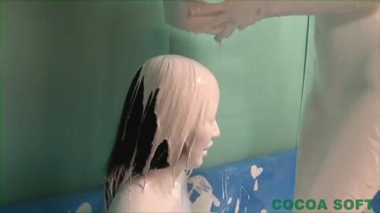 Cocoa Soft: White painted lesbian teen Asians enjoy 2 gether - fucking machine