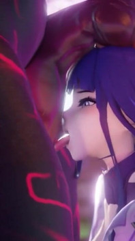 Raiden Shogun Genshin Impact Worshiping a Big Mitachurl Cock Porn Hilichurl 60 Fps