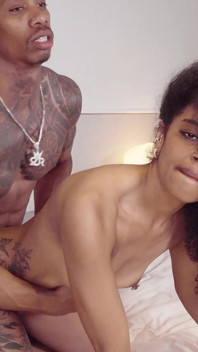 Greedy Ebony Slut Gags, Drools and Fucks Raw!