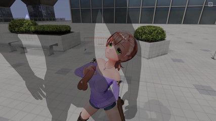 H3DC: Majikan rambut merah hentai 3d lagi asik ngocok kontolmu di atap