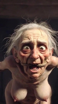 Abuela en esclavitud de cuerda - coño peludo y deseo de preñada anal