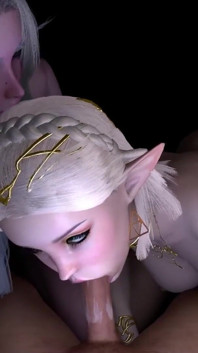 Sexy Elf Double Blowjob