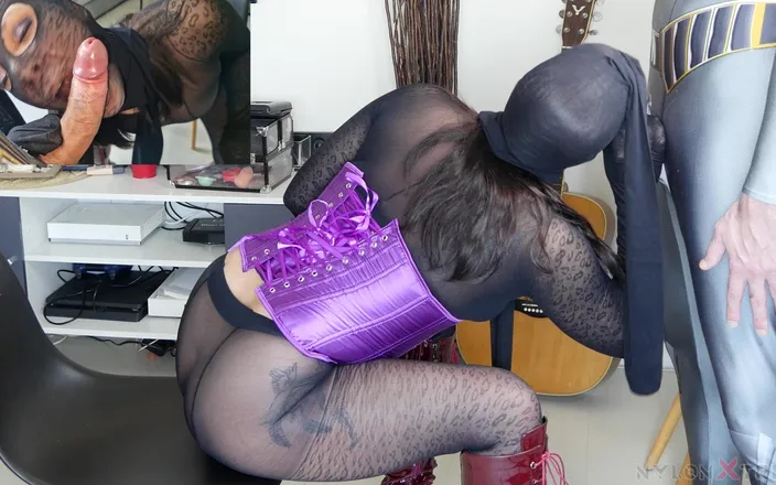 Nylon Xtreme: Katy Kat Nylon Leopard Encasement