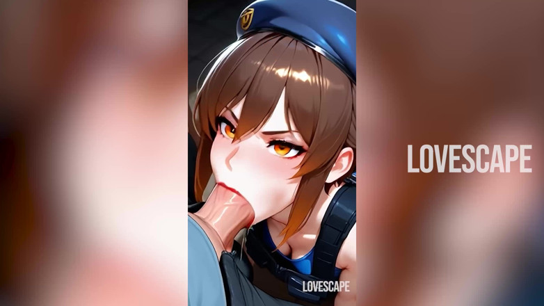 Lovescape: Deep-throat Jill Valentine -Resident Evil's Toughest Survivor suger på kuk och...
