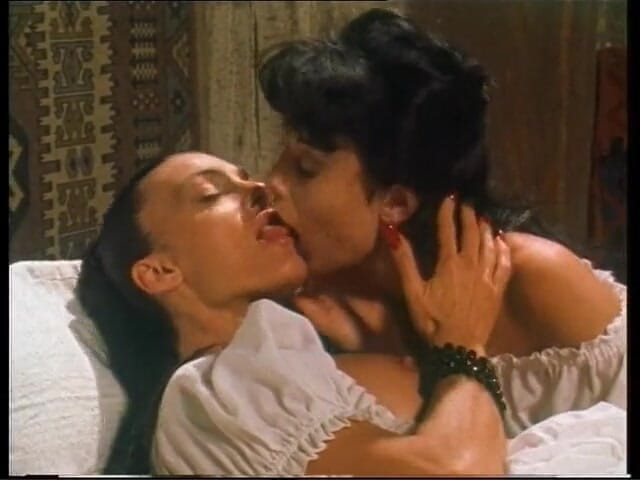 Lesbian Illusion: Two hot lesbians with big boobs licking