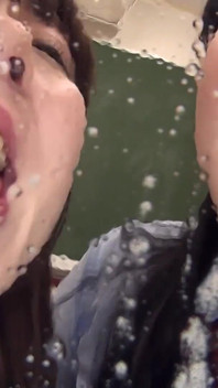 Two Japanese Girls, Mio Shinozaki and Himari Ogawa, Spit on You and Blow Their Bad Breath in Your Face