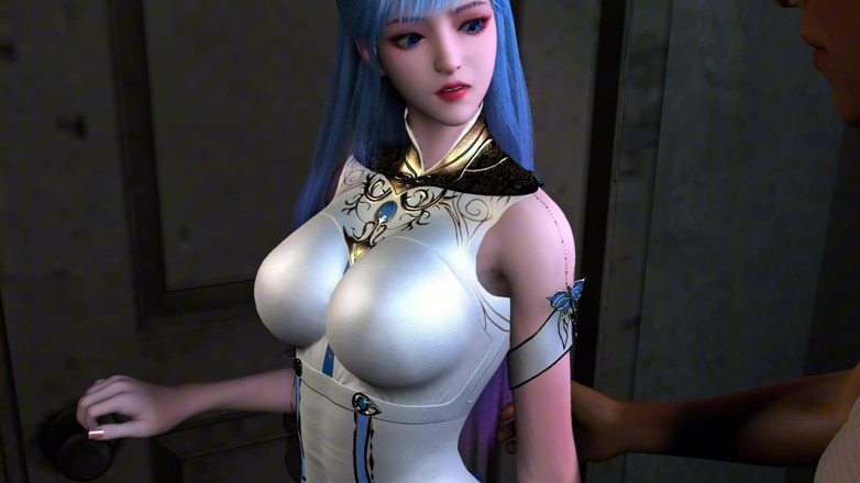 Why fuck so hard: 3D söt cosplaybrud som bär sexig klänning fusk med gammal...