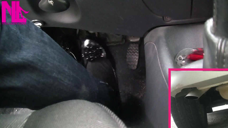 Nyllady: Revving with Exhaust Shot in Black Ballet Flats