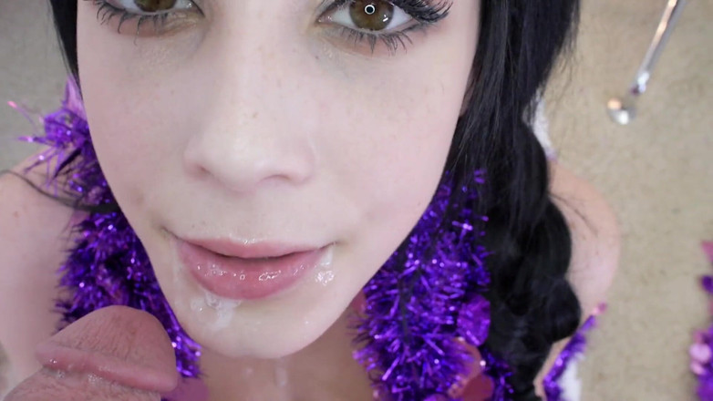 Top Web Models: Brunette teen Noelle Easton POV blowjob and cum swallow