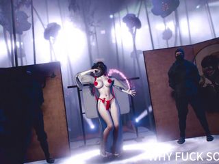 Why fuck so hard: Une strip-teaseuse japonaise sexy nue ses gros seins en 3D