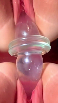 Cute BBW Just Got a New Big Dildo for Size Training