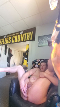 Lee Przybylowicz Hiding His Pathetic Little Sissy Clitty Behind a Water Bottle