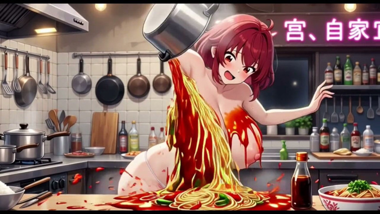 Hot girl dancing: Funny Jokes and Boobs in Kitchen, Ai Animation