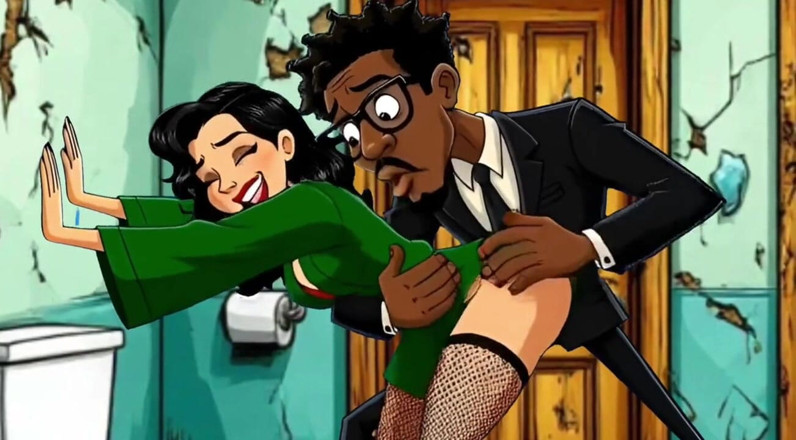 Octopussy Lovers Club: Puta Esposa Follada En Baño Público Sucio Dibujos Animados