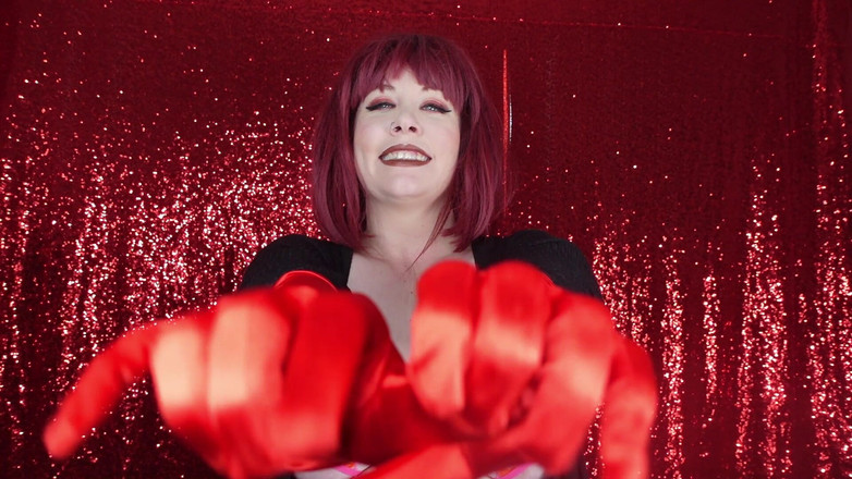 Deanna deadly: 第一人称视角在情人节被挠痒痒，直到女友戴着红色缎面手套达到高潮