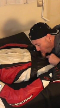 Humiliation at the hotel with fetish outfits biker