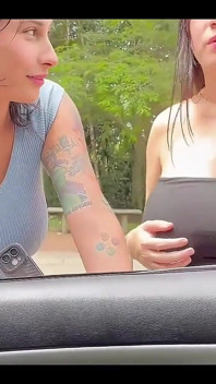 Pregnant Girl Ends up Having Sex with Her Friend and a Neighbor Who Picks Them up in a Park