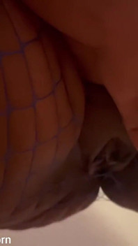 Walking Around in Fishnet Bodysuit High Heels