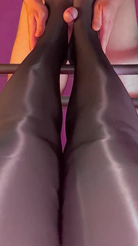 Sexy voeten nylon voetenbeurt