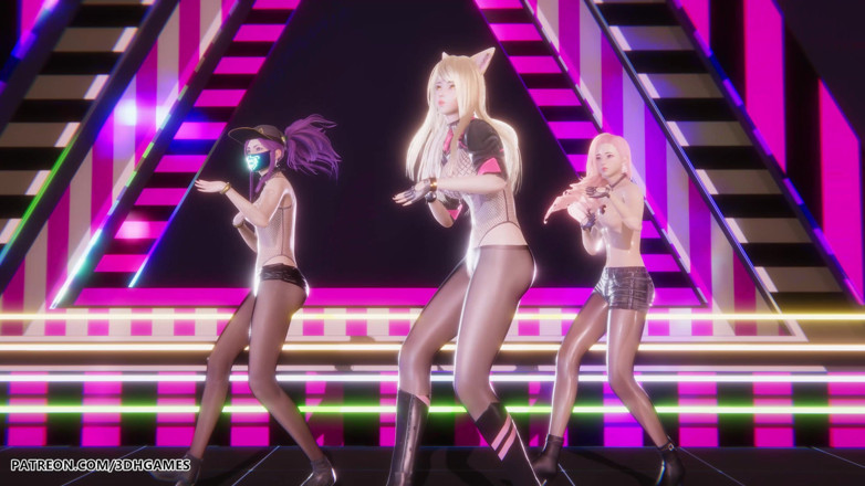 3D-Hentai Games: [mmd] Blackpink - Whistle Ahri Akali Seraphine Sexy Striptease Dance League...