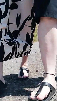 Barefoot in Birkenstocks in Nature