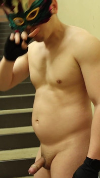 Jerk off by the Stairs at the Gym