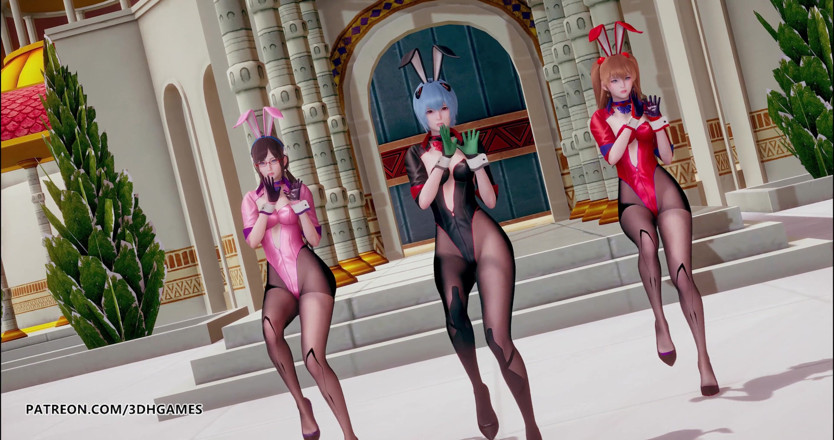 3D-Hentai Games: Somi - Birthday strip dance Evangelion Rei Ayanami Asuka Langley Sōryū...