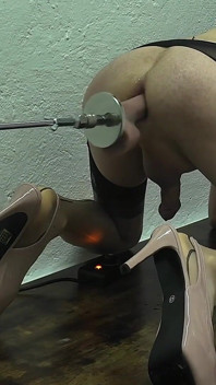 The Fucking Machine Breaks My Ass with a Long Thick Cock!